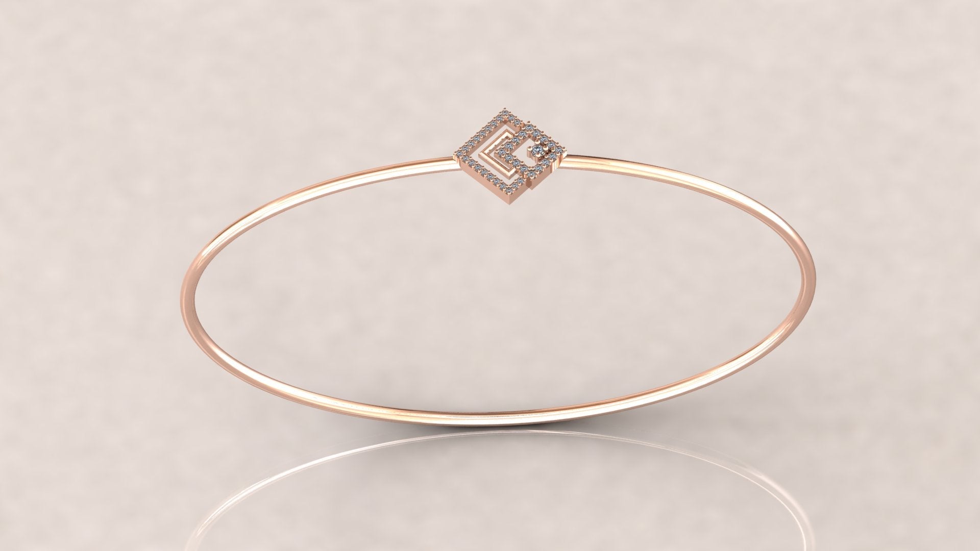 Sleek Square Diamond Bangle