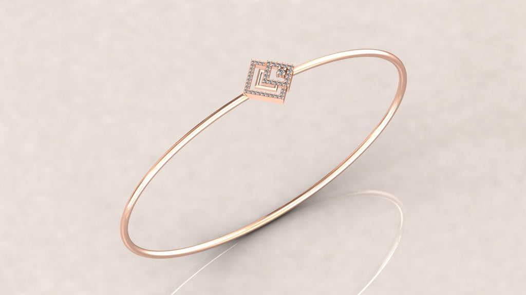 Sleek Square Diamond Bangle