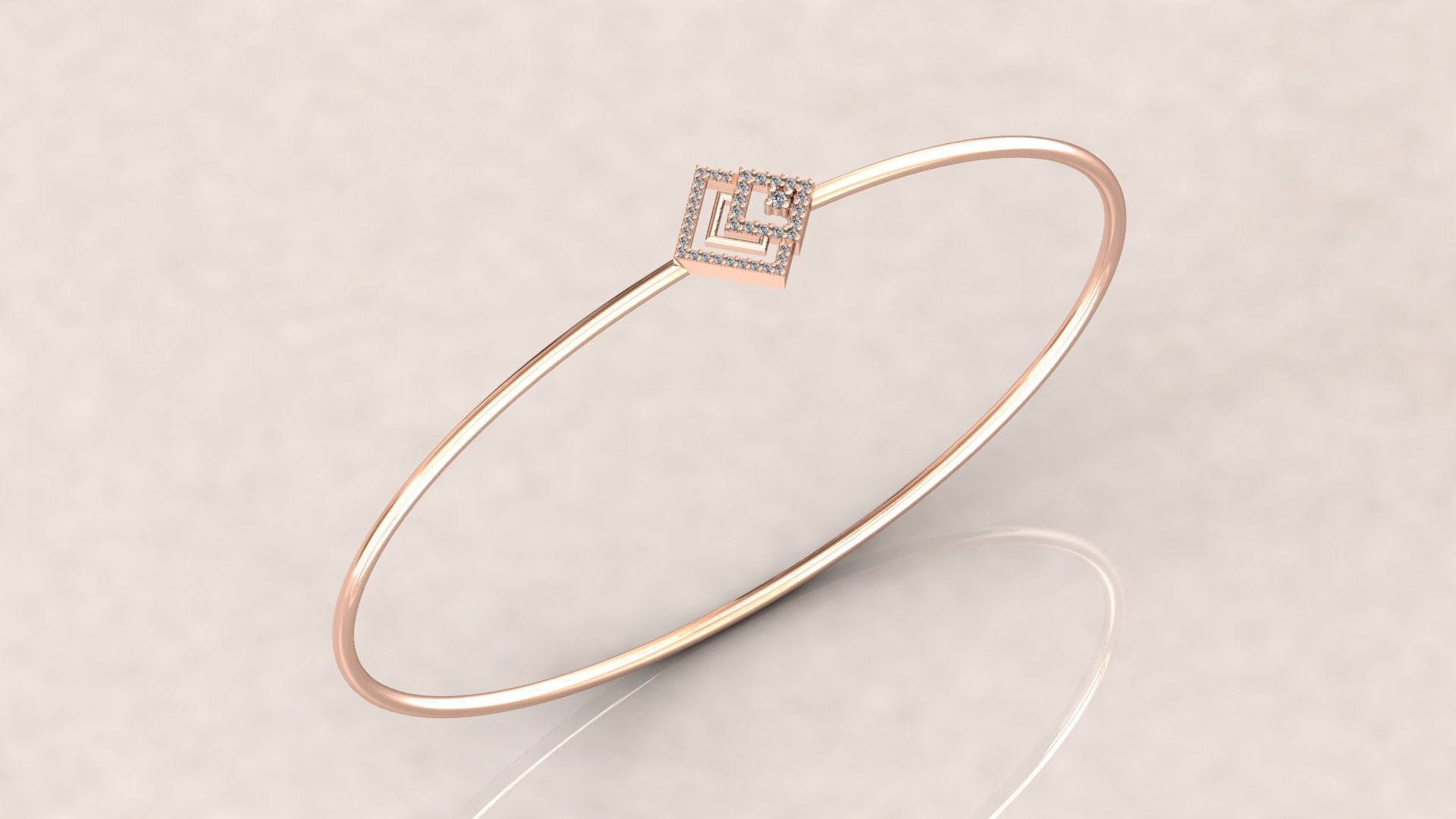 Sleek Square Diamond Bangle