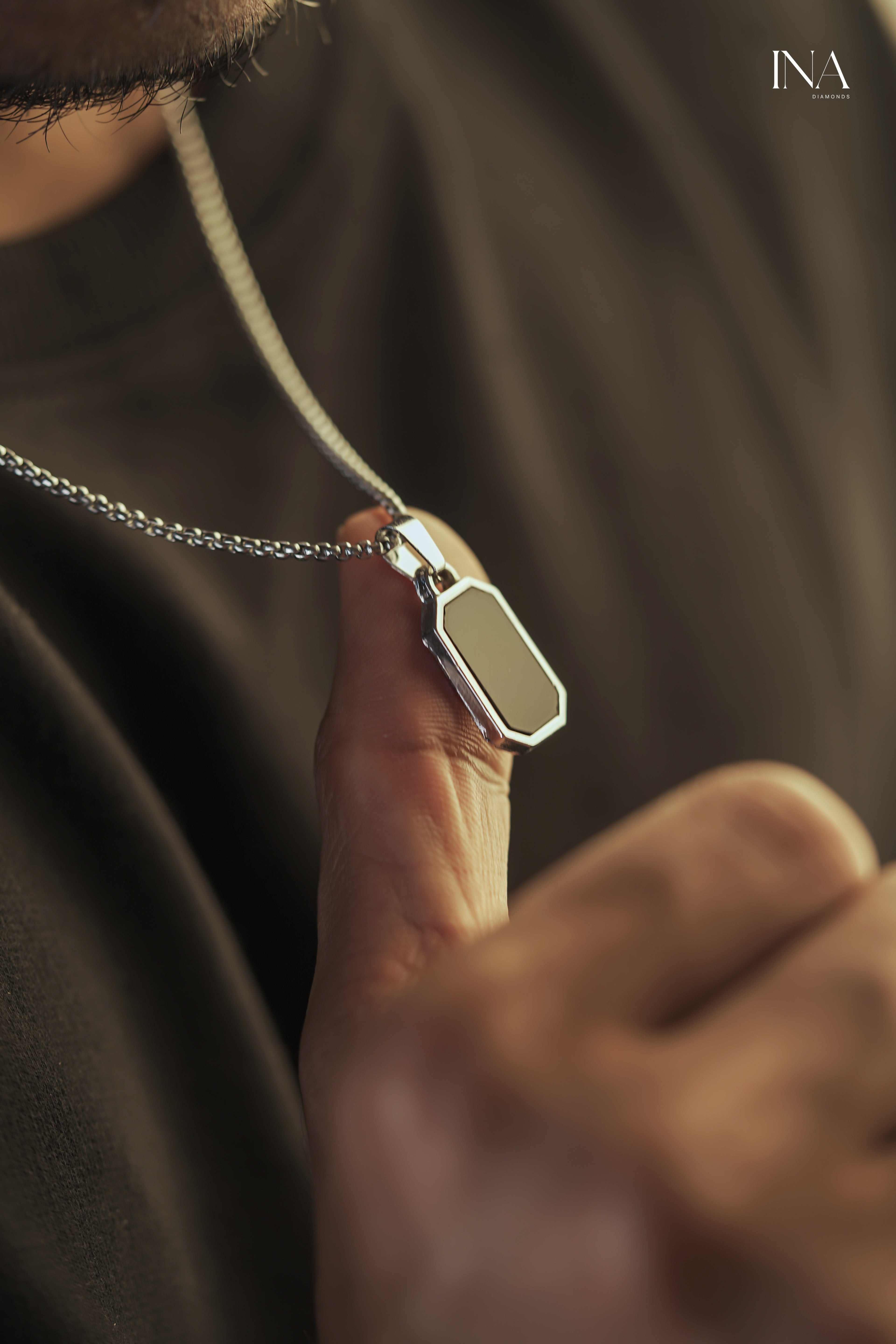 Modern Hex Tag Pendant