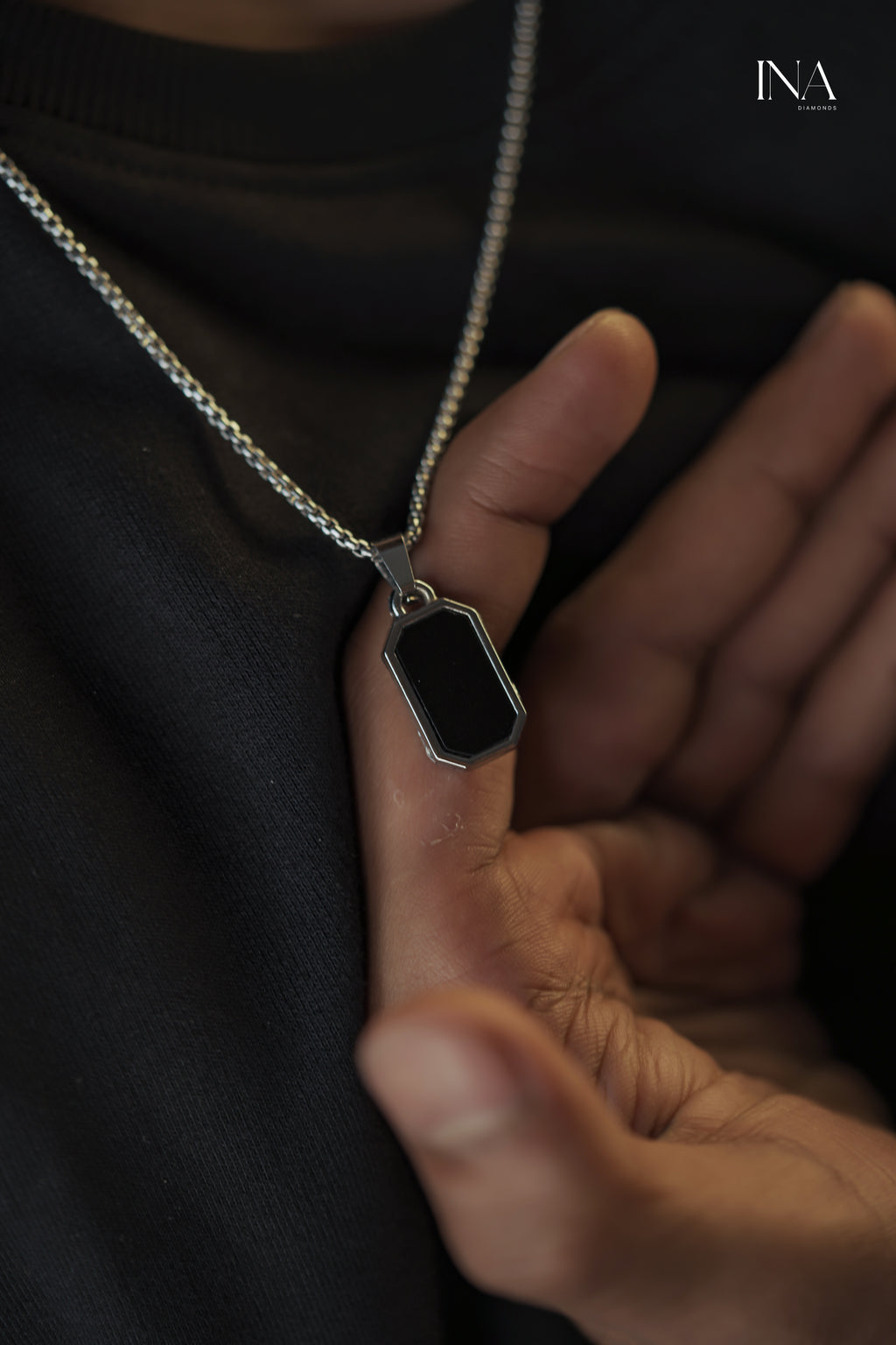 Modern Hex Tag Pendant