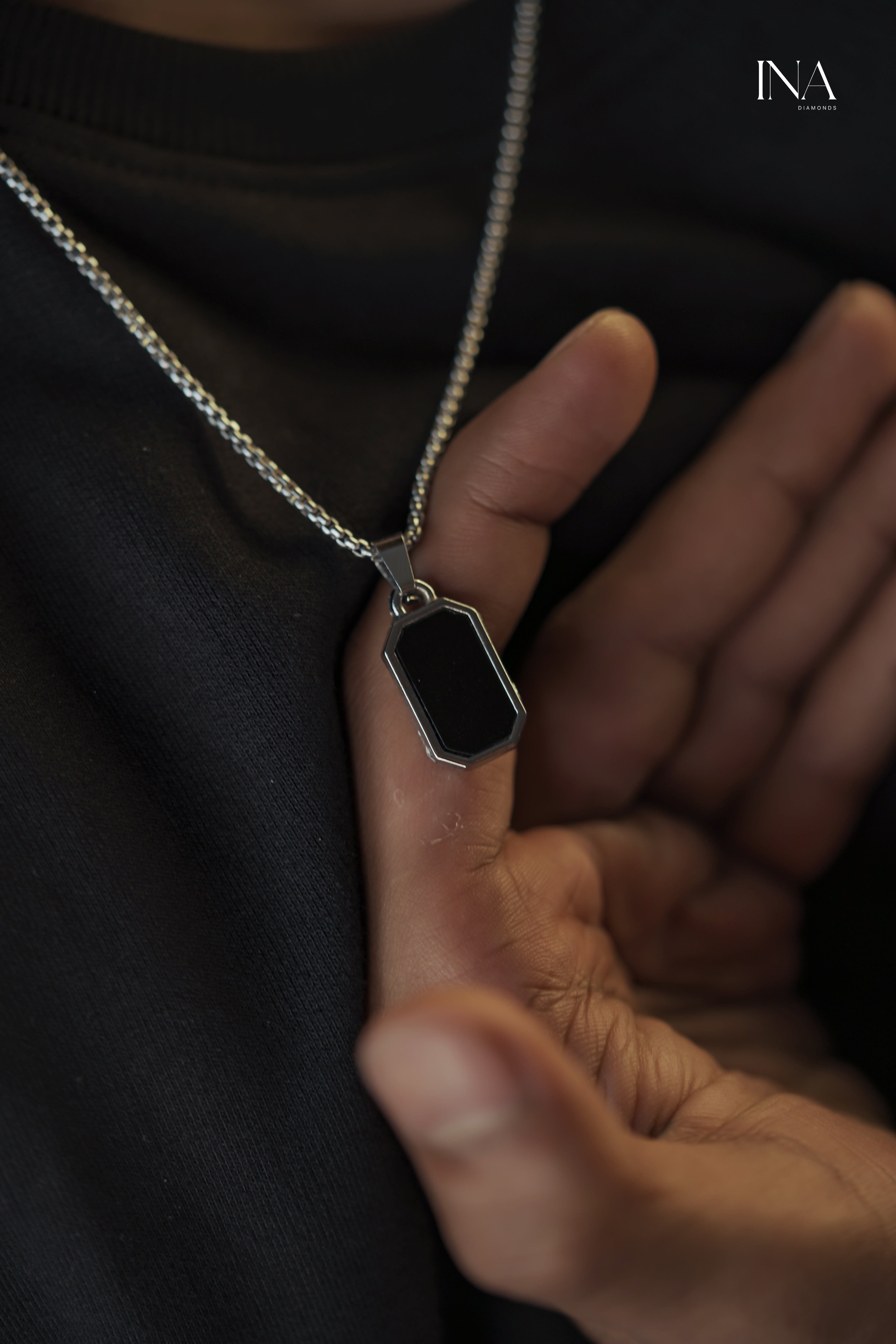Modern Hex Tag Pendant